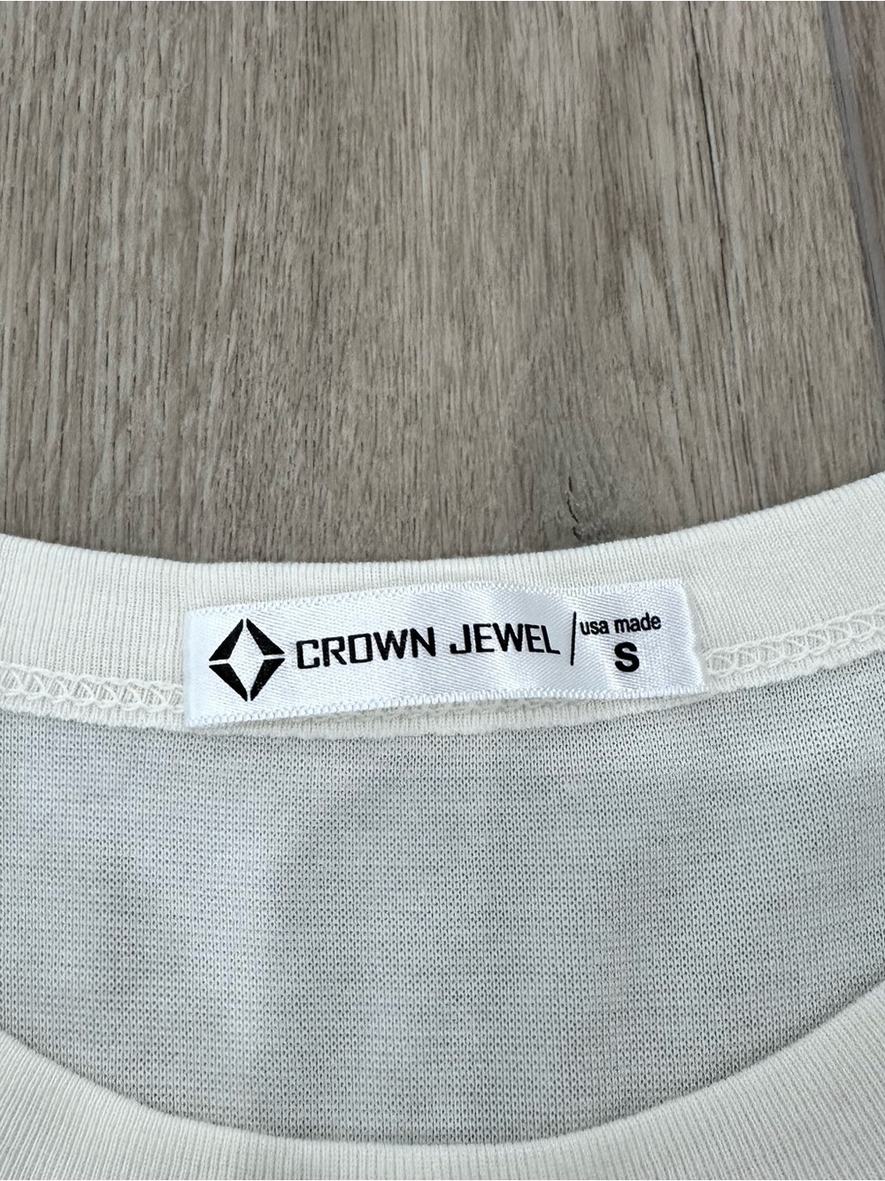 NWOT Crown Jewel crewneck short sleeve top 23 inch in pearl off white small - Picture 5 of 5